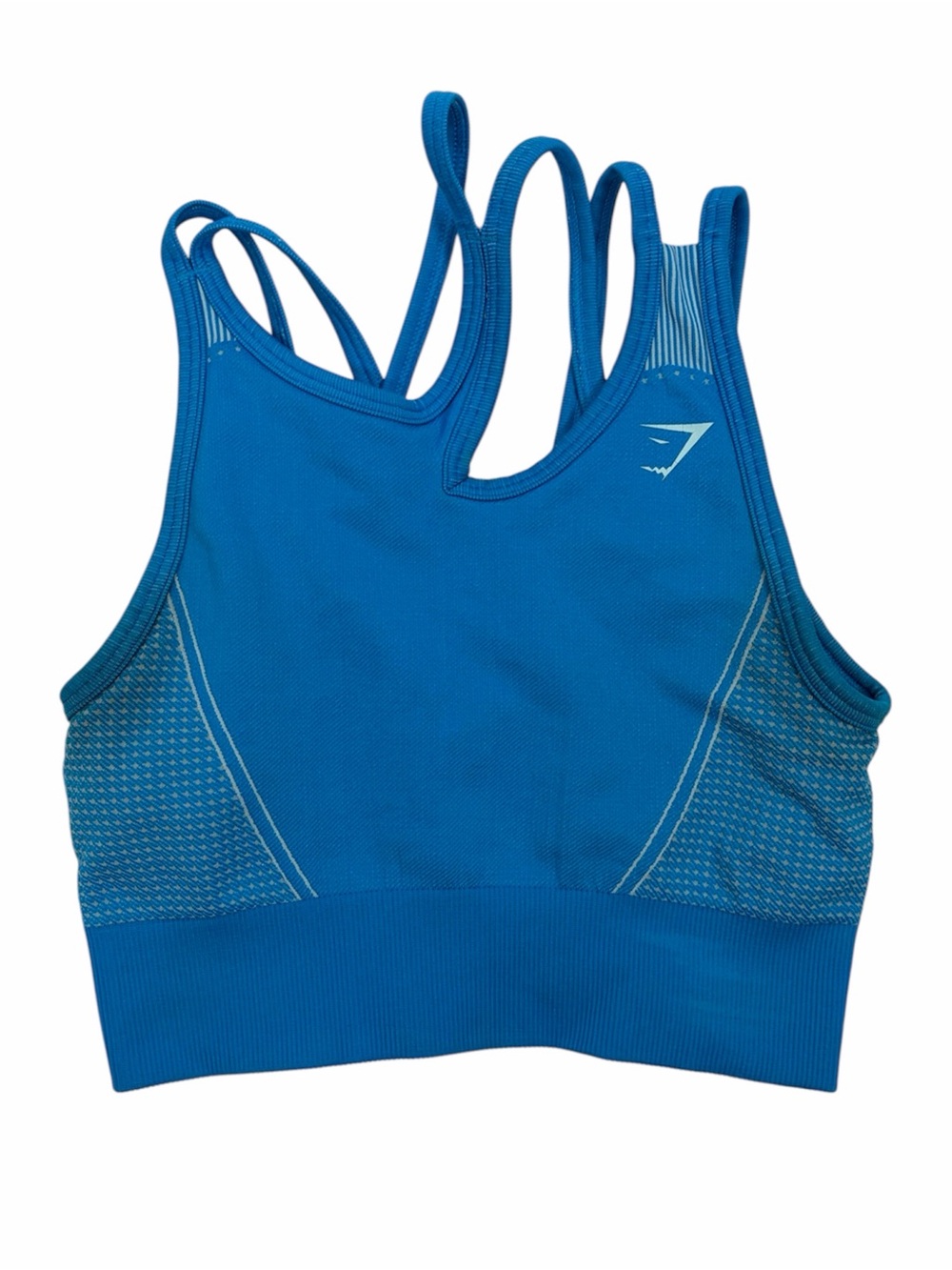 Gymshark Ultra Seamless Sports Bra XS Bright Blue Strappy Back Workout Yoga